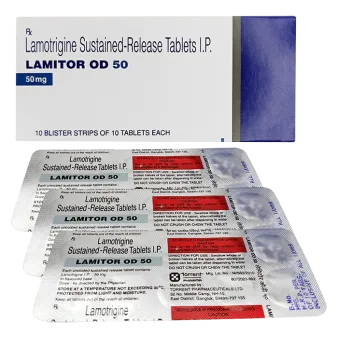 Ламотриджин 50мг (Ламиктал 50мг аналог) таблетки Lamitor OD №30 (3 блистера №10)